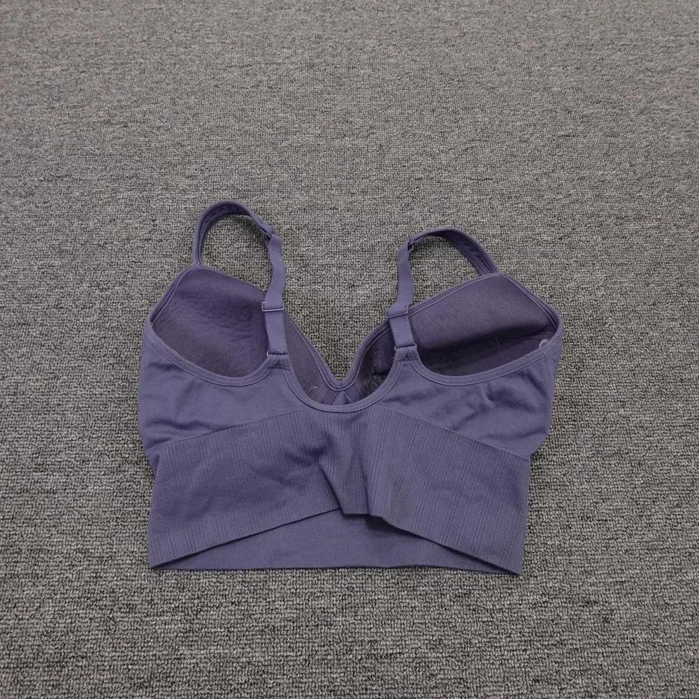 Athleta Sports Bra Womens XS Purple Adjustable Strap Seamless Yoga Gym Workout